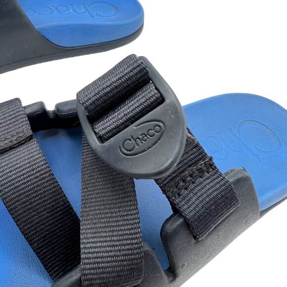 Chaco Sandals Kids Juniors 3 Blue Chillos Slides Slip On Z Straps Outdoor Beach - Picture 10 of 16
